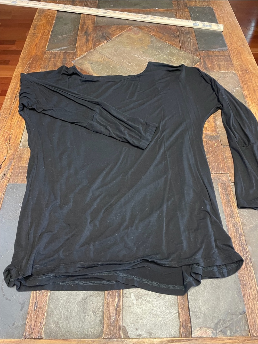 Classic Black Long Sleeve Top With Open Back